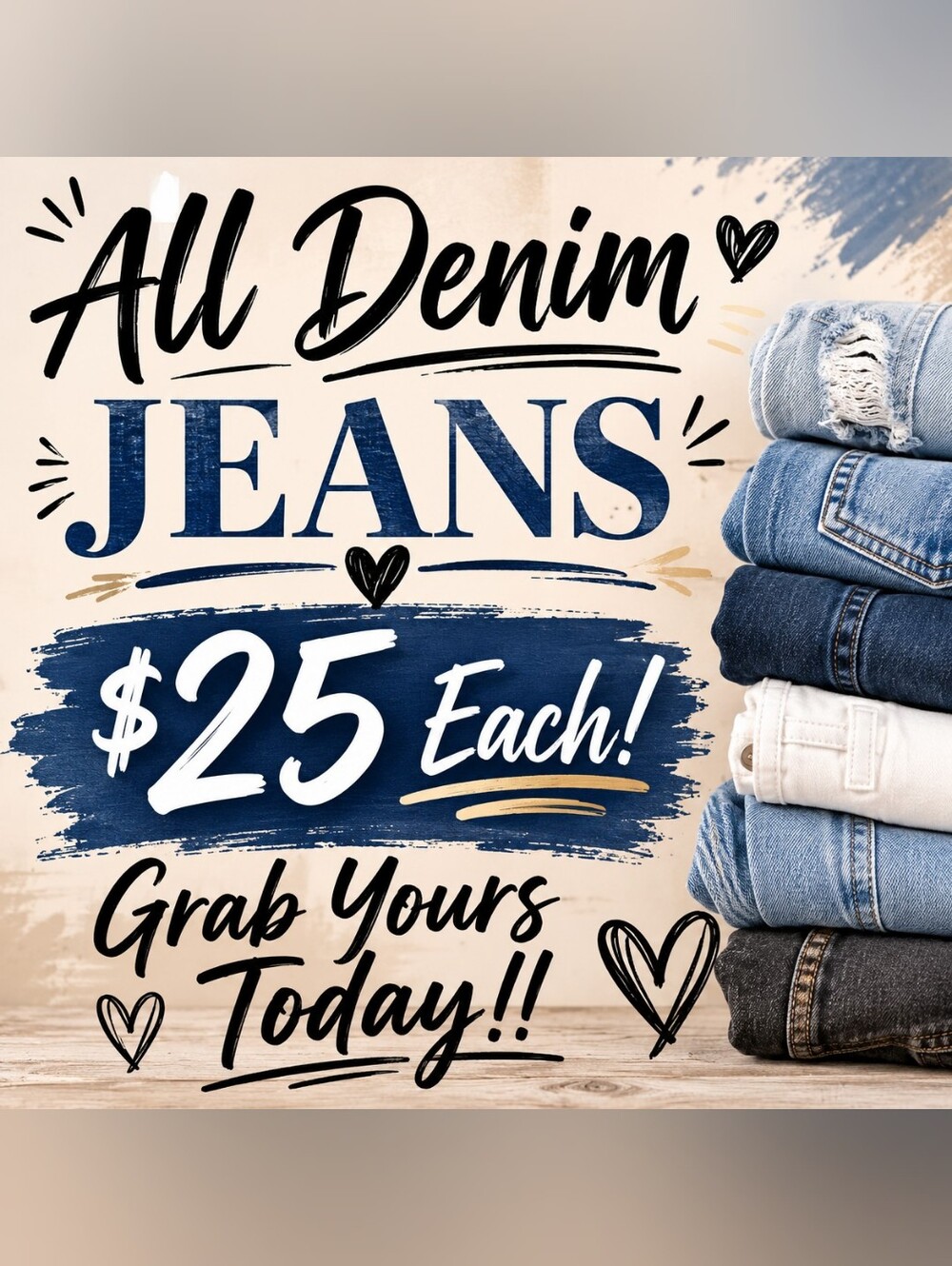 SALE!!! - ALL DENIM JEANS $25 EACH